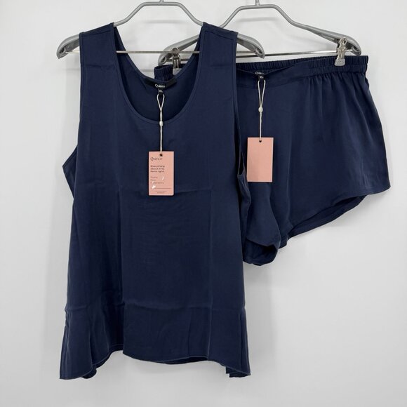 Quince Other - Quince Washable Silk Pajama Set Size XL Women’s in Indigo Blue Tank and Shorts